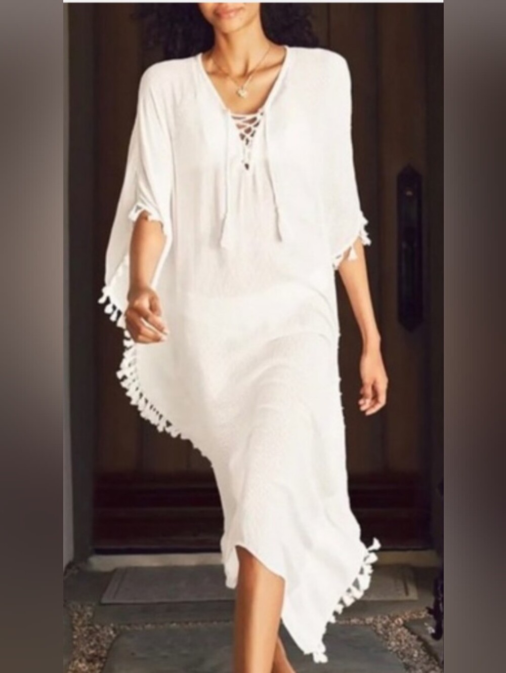NWT Walter Baker Acapulco Kaftan Ivory One Size